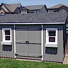 8 x 12 high board and batten and double doors.